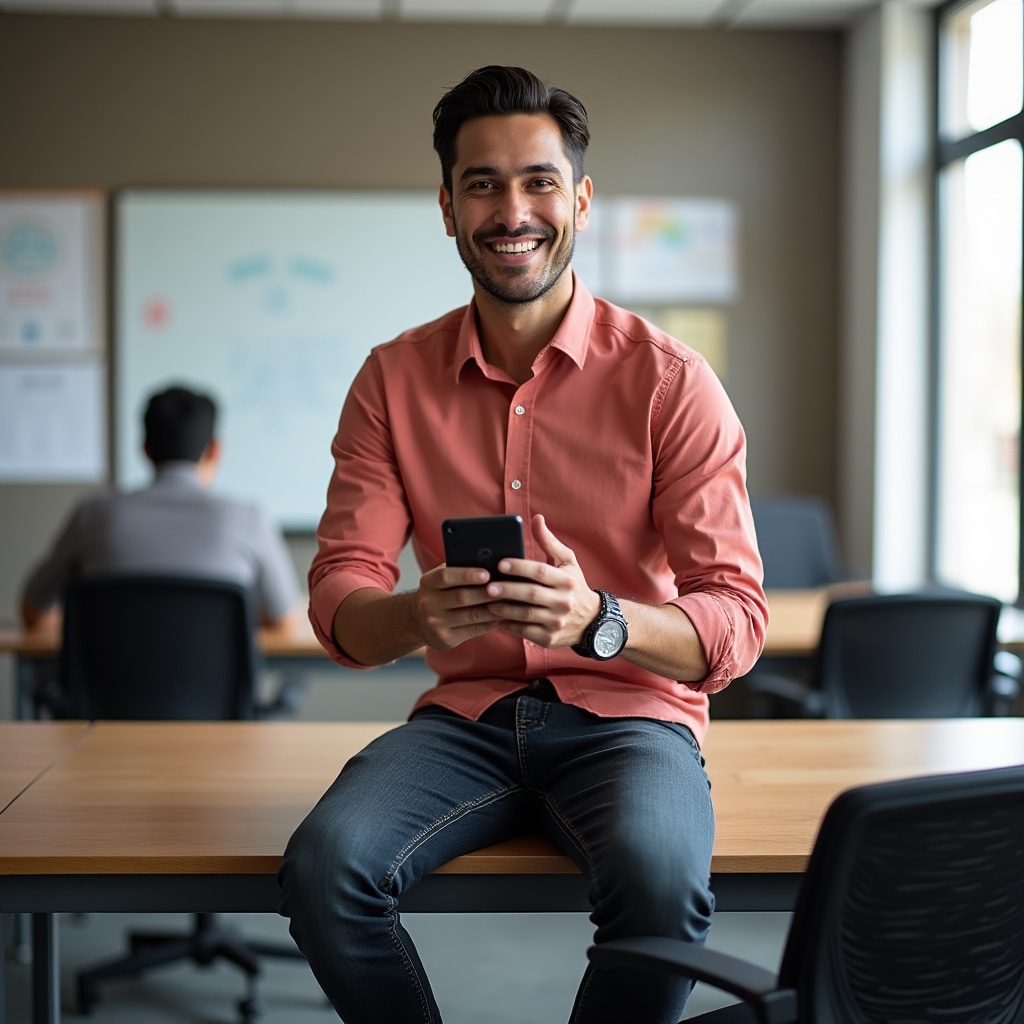 Carlos Mendez, banking technology specialist, in casual professional setting